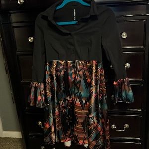 Aztec/black dress